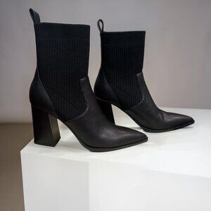Open Edit Black Pointed Toe Booties Size 8